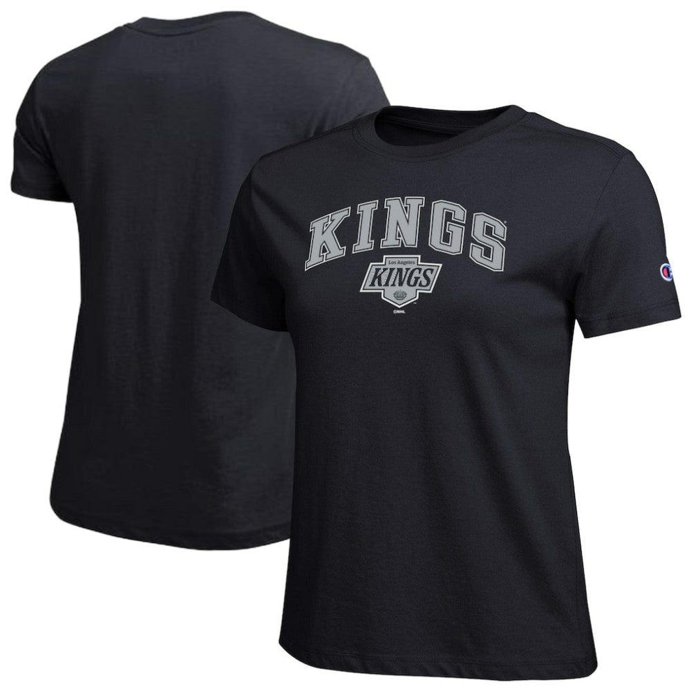 Los Angeles Kings Champion Women's Arch Mascot Logo T-Shirt Black