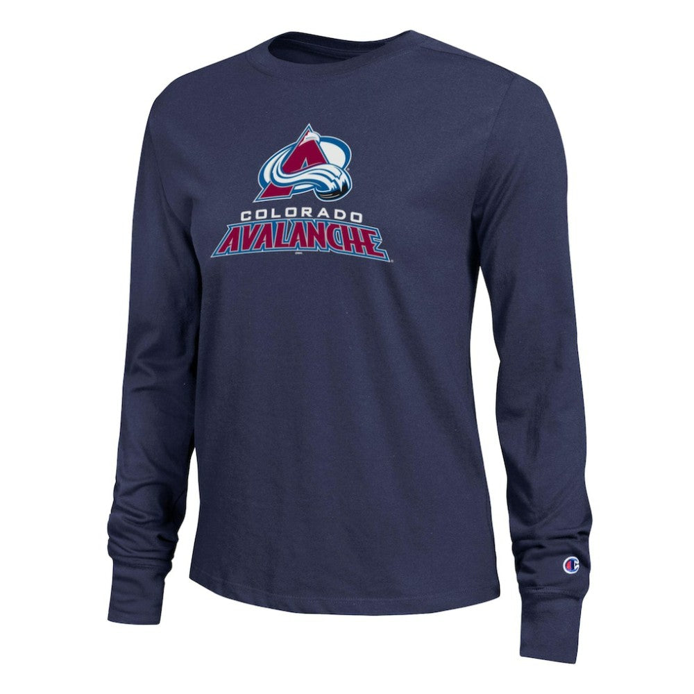 Colorado Avalanche Champion Women's Wordmark Lockup Long Sleeve T-Shirt Navy