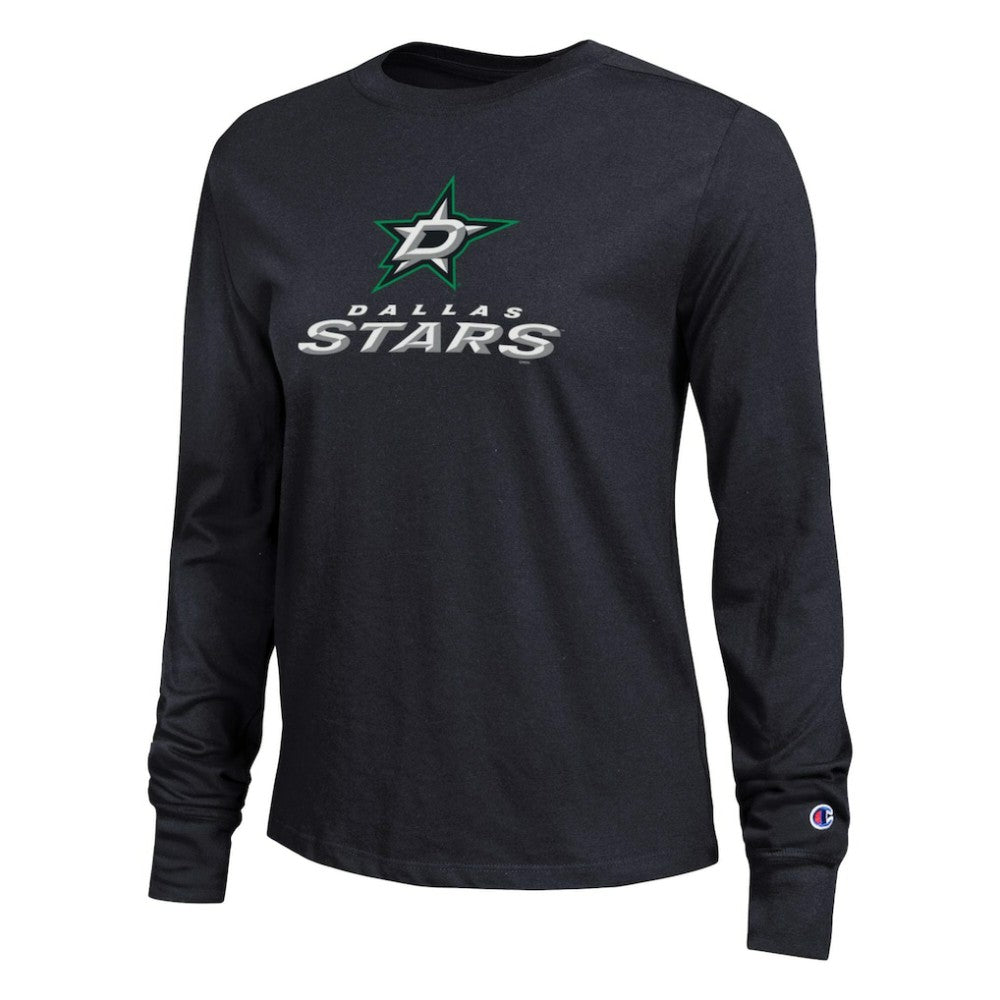 Dallas Stars Champion Women's Wordmark Lockup Long Sleeve T-Shirt Black
