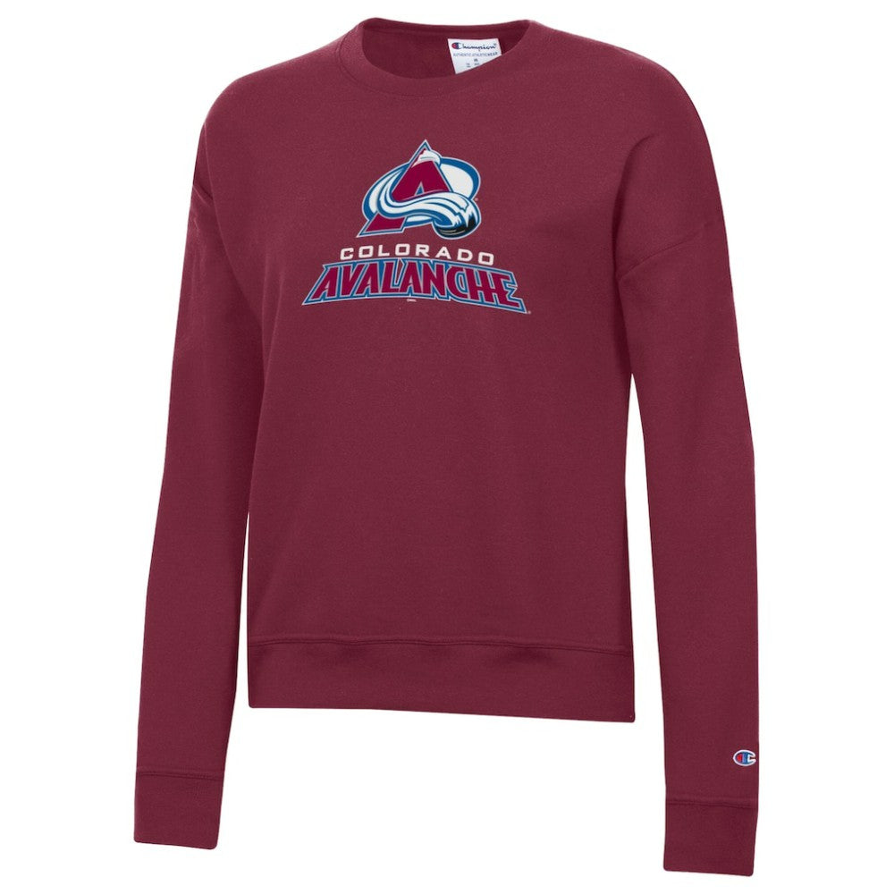Colorado Avalanche Champion Women's Wordmark Lockup Powerblend Sweatshirt Burgundy