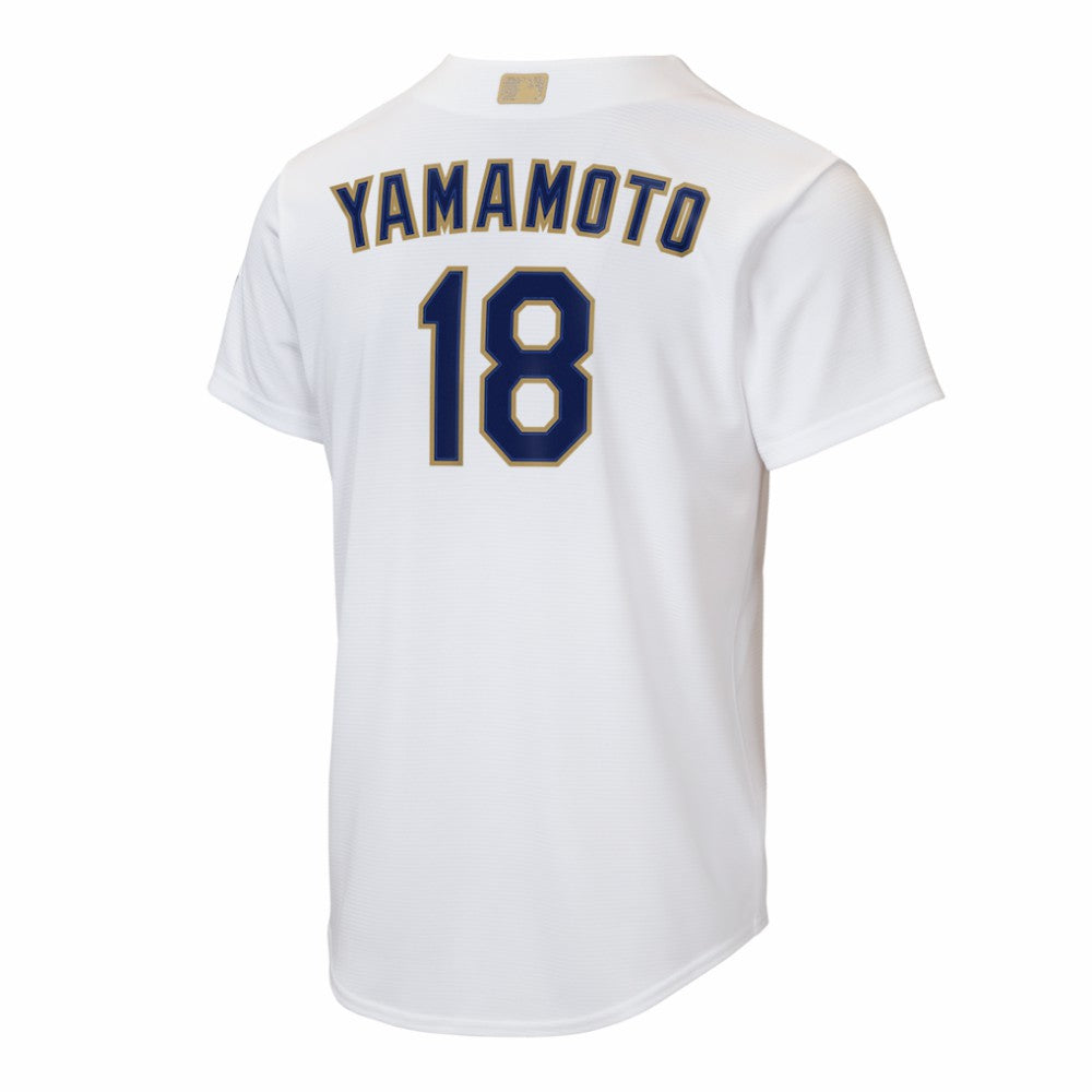 Yoshinobu Yamamoto Los Angeles Dodgers Youth 2026 Gold Collection Home Replica Jersey - White | Nike