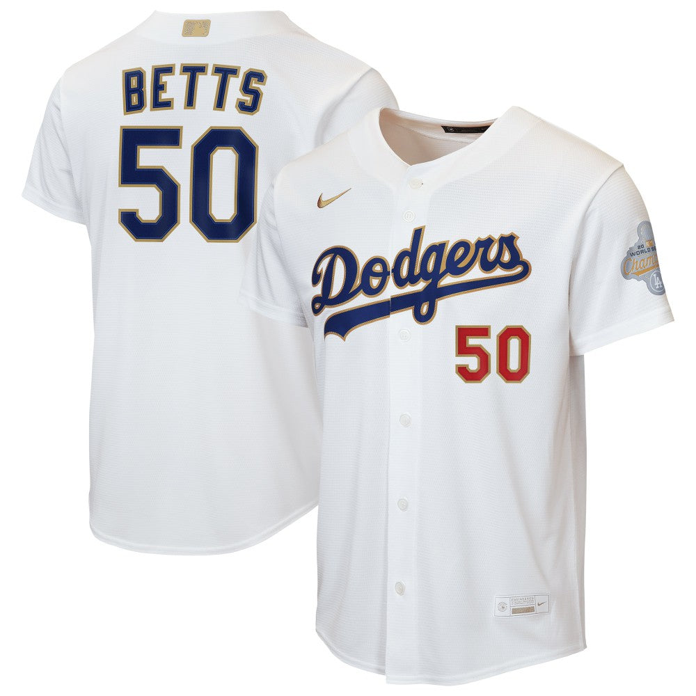 Mookie Betts Los Angeles Dodgers Youth 2026 Gold Collection Home Replica Jersey - White | Nike