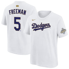 Freddie Freeman Los Angeles Dodgers Youth 2026 Gold Collection Name & Number T-Shirt - White | Nike