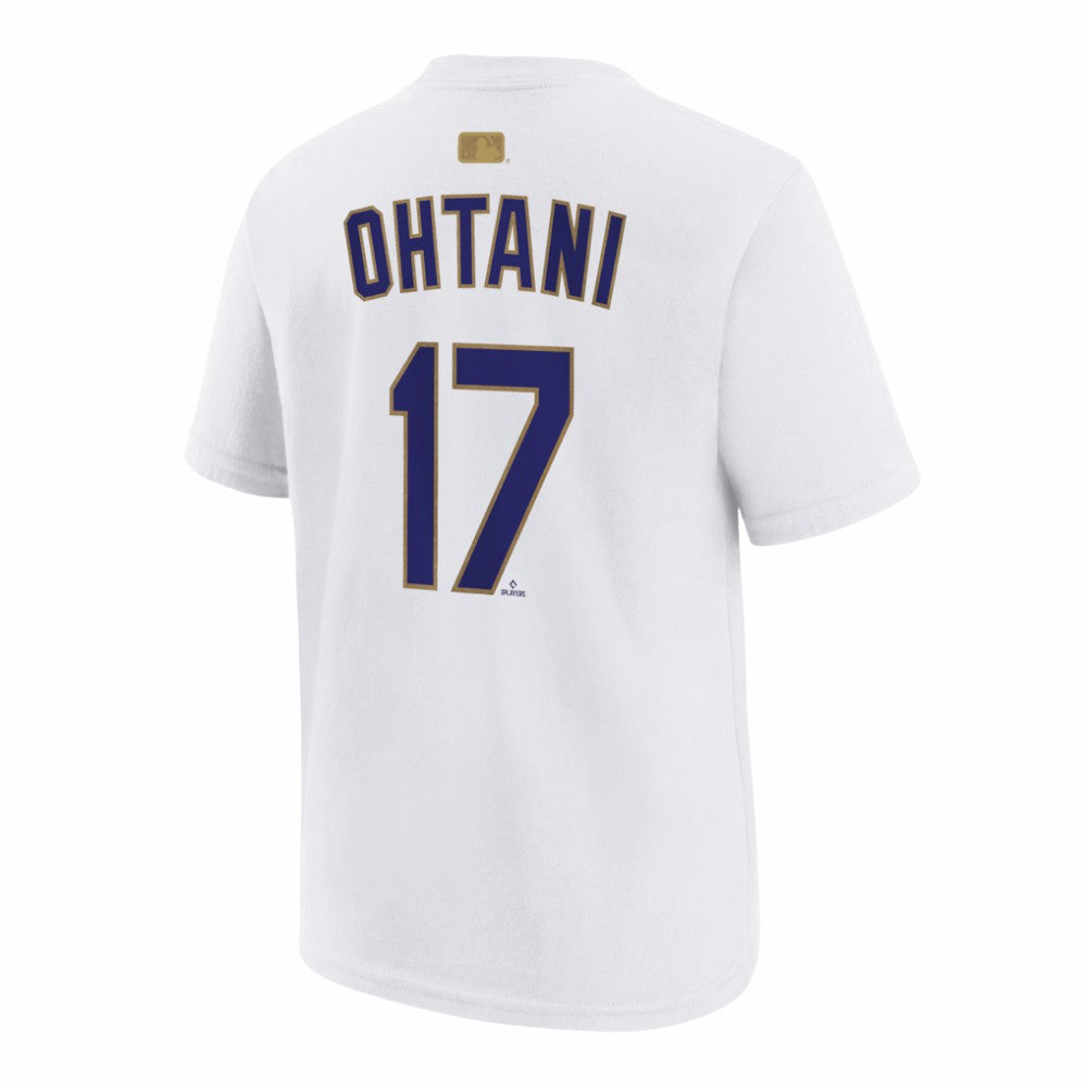 Shohei Ohtani Los Angeles Dodgers Youth 2026 Gold Collection Name & Number T-Shirt - White | Nike