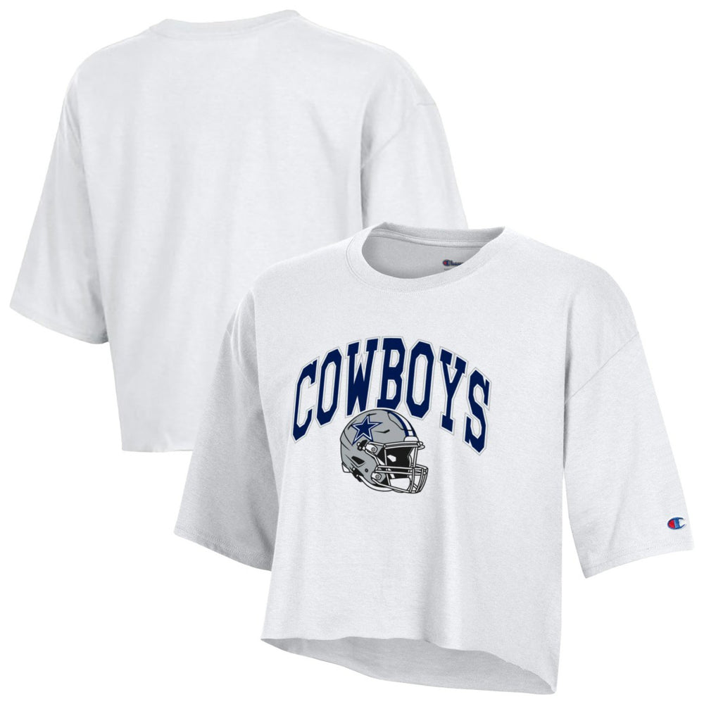 Dallas Cowboys Champion Women's Boyfriend Cropped T-Shirt - White for sale