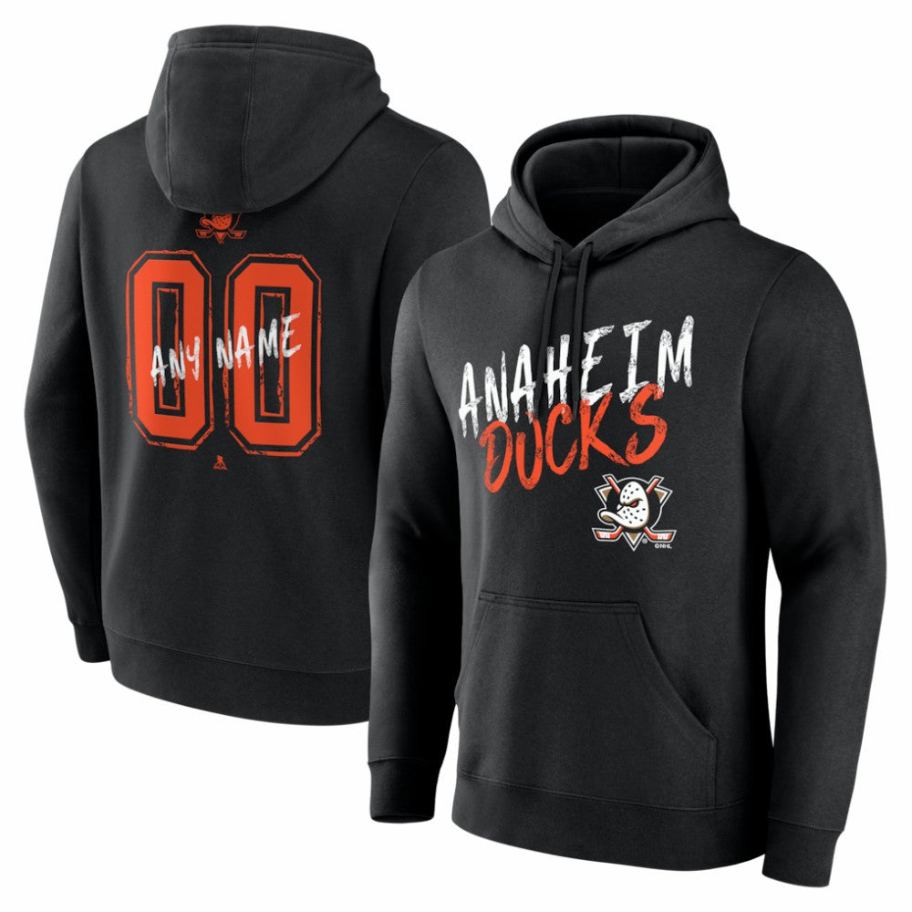Anaheim Ducks Big & Tall Hustle Personalized Name & Number Hoodie Black