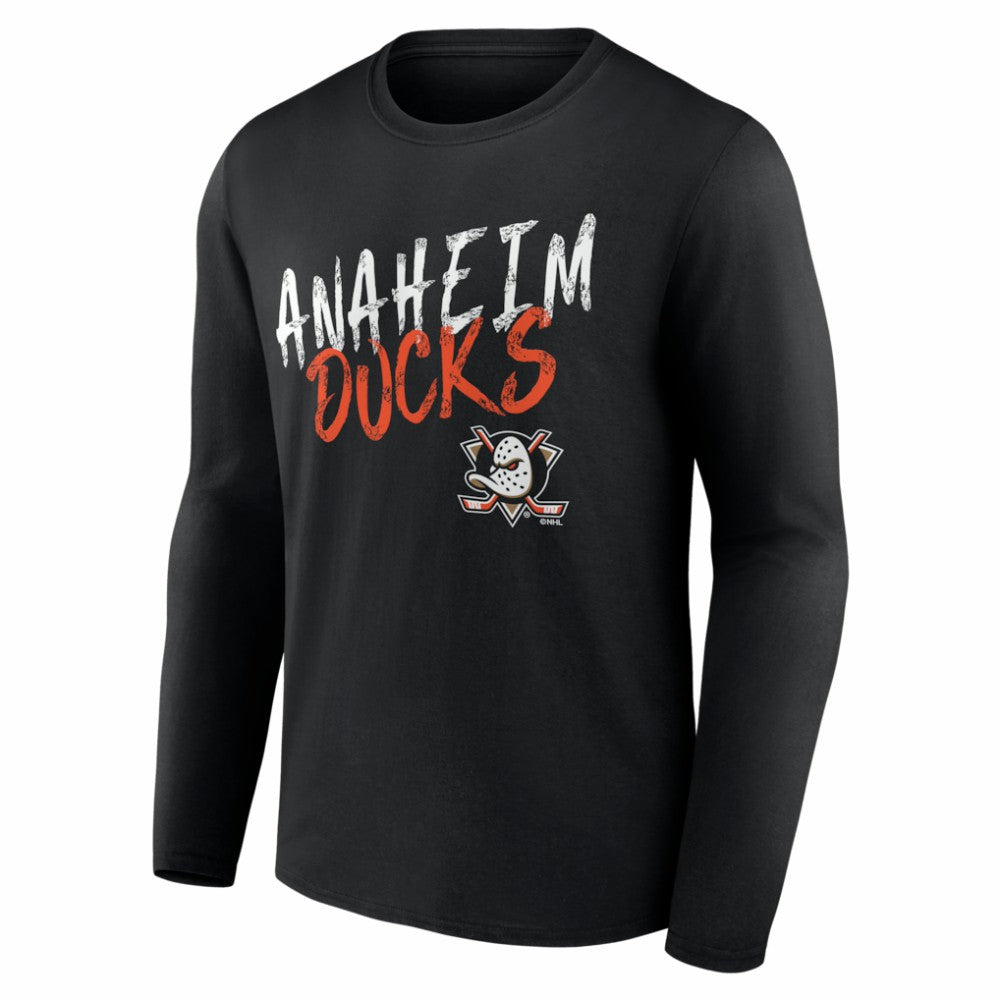 Anaheim Ducks Hustle Personalized Name & Number Long Sleeve T-Shirt Black