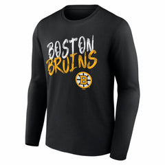 Boston Bruins Hustle Personalized Name & Number Long Sleeve T-Shirt Black