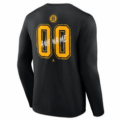 Boston Bruins Hustle Personalized Name & Number Long Sleeve T-Shirt Black