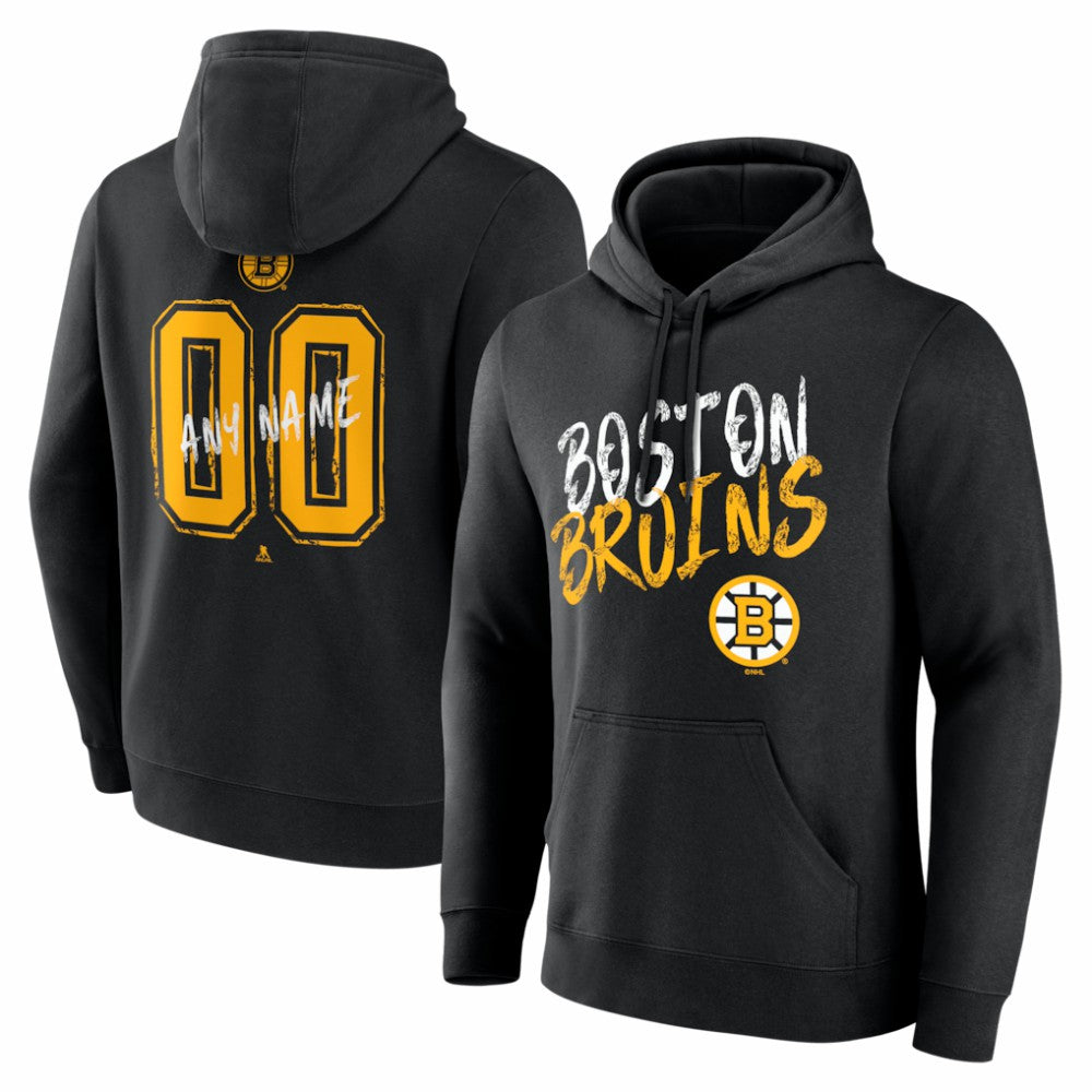 Boston Bruins Hustle Personalized Name & Number Hoodie Black