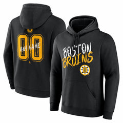 Boston Bruins Hustle Personalized Name & Number Hoodie Black