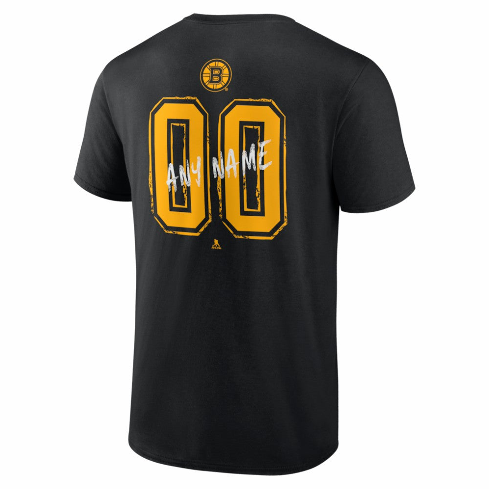 Boston Bruins Hustle Personalized Name & Number T-Shirt Black