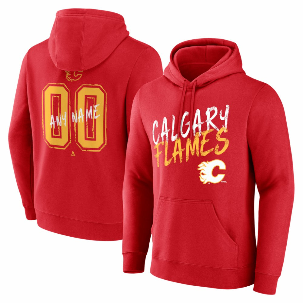 Calgary Flames Hustle Personalized Name & Number Hoodie Red