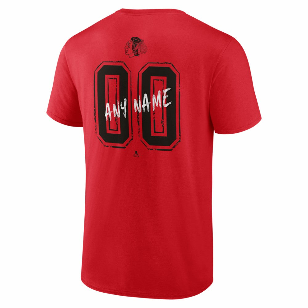 Chicago Blackhawks Big & Tall Hustle Personalized Name & Number T-Shirt Red