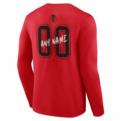 Chicago Blackhawks Hustle Personalized Name & Number Long Sleeve T-Shirt Red