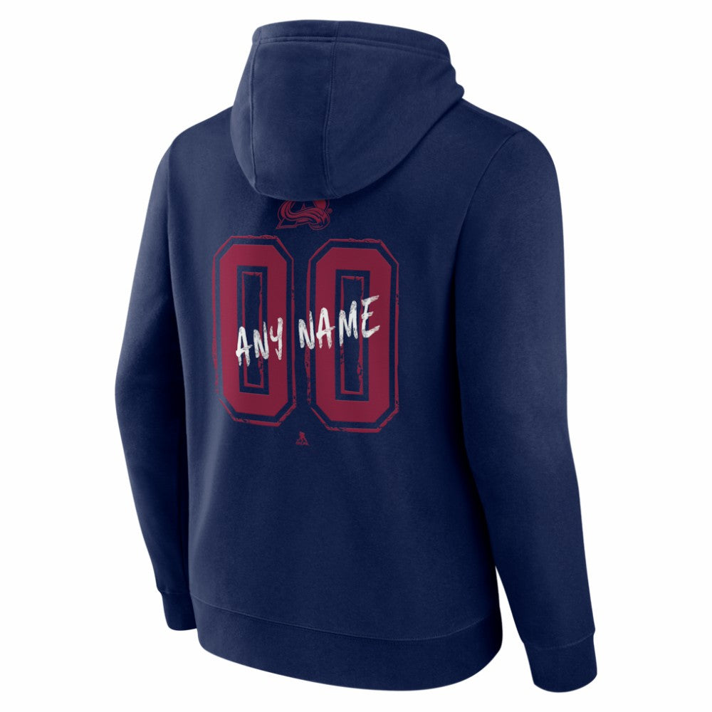 Colorado Avalanche Hustle Personalized Name & Number Hoodie Navy