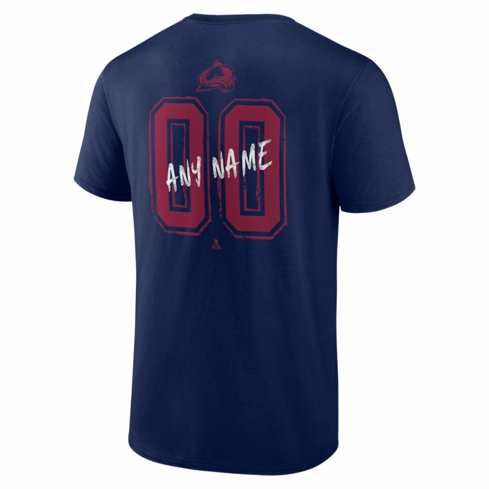 Colorado Avalanche Hustle Personalized Name & Number T-Shirt Navy