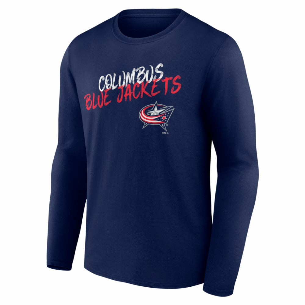 Columbus Blue Jackets Hustle Personalized Name & Number Long Sleeve T-Shirt Navy