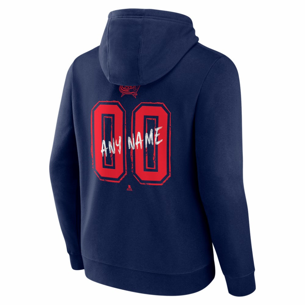 Columbus Blue Jackets Hustle Personalized Name & Number Hoodie Navy