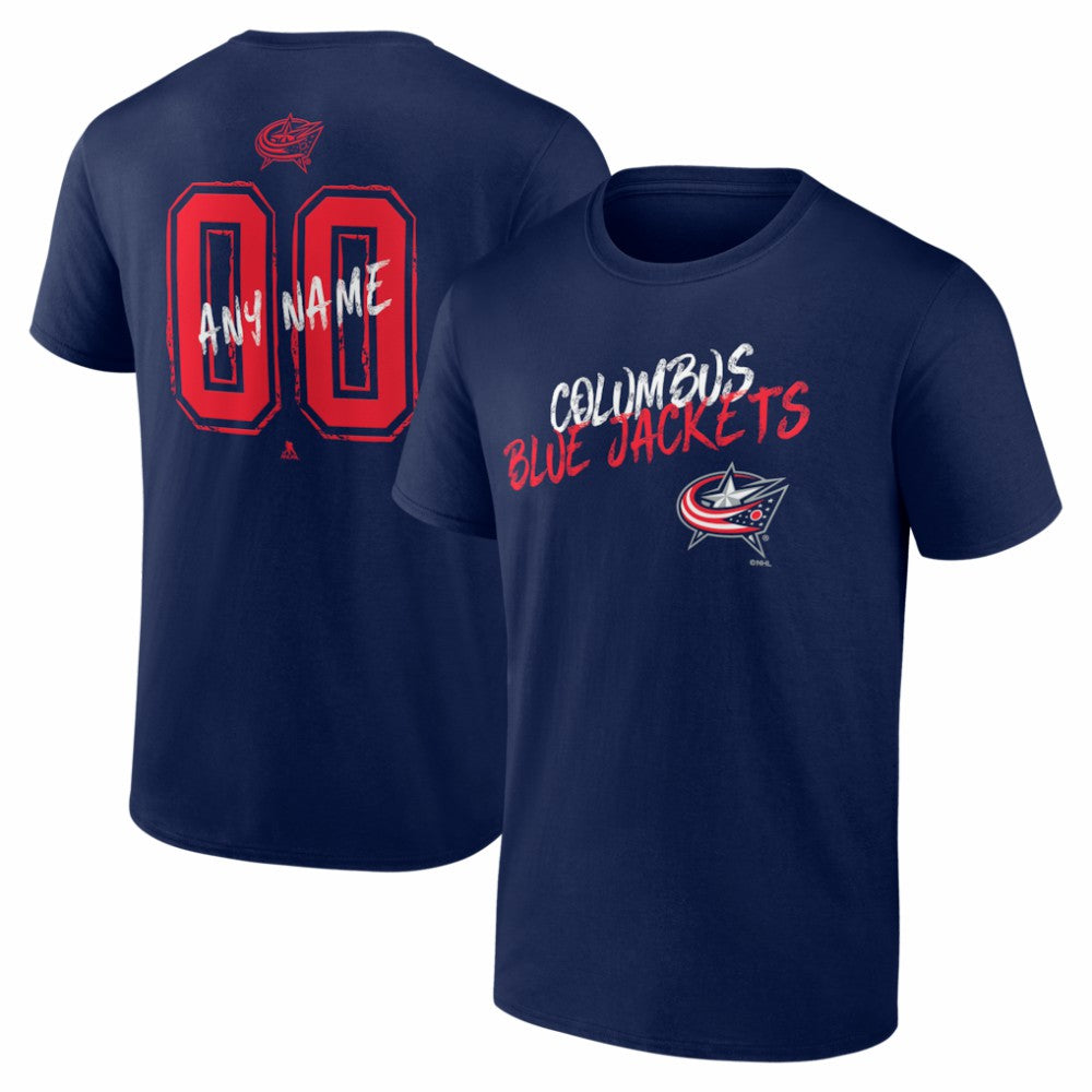 Columbus Blue Jackets Hustle Personalized Name & Number T-Shirt Navy
