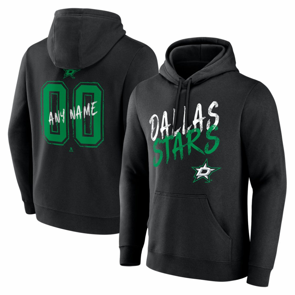 Dallas Stars Big & Tall Hustle Personalized Name & Number Hoodie Black