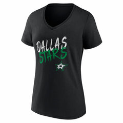 Dallas Stars Women's Hustle Personalized Name & Number V-Neck T-Shirt Black