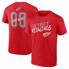Detroit Red Wings Hustle Personalized Name & Number T-Shirt Red