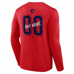 Florida Panthers Hustle Personalized Name & Number Long Sleeve T-Shirt Red