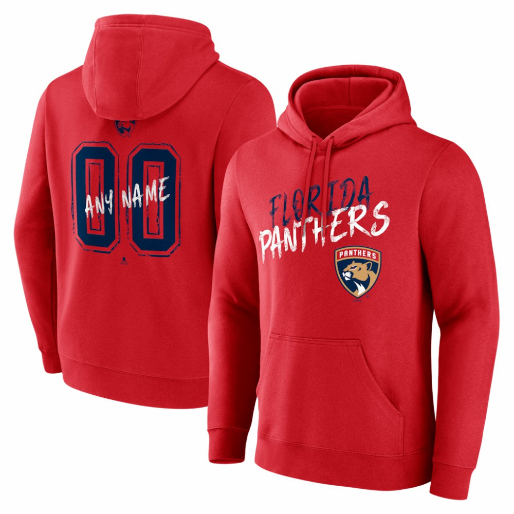 Florida Panthers Hustle Personalized Name & Number Hoodie Red