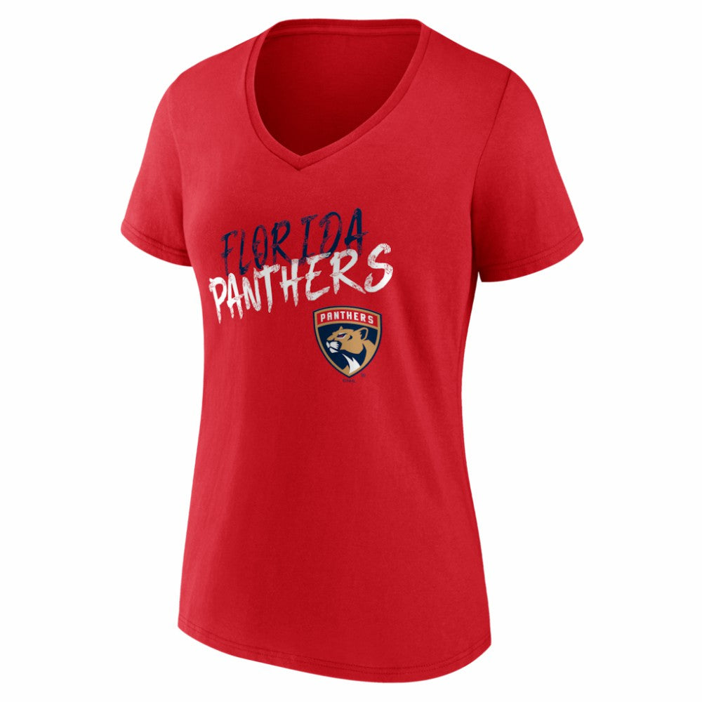 Florida Panthers Women's Hustle Personalized Name & Number V-Neck T-Shirt Red