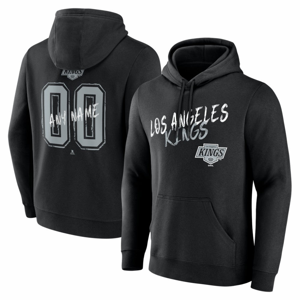 Los Angeles Kings Big & Tall Hustle Personalized Name & Number Hoodie Black