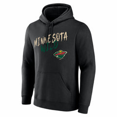 Minnesota Wild Big & Tall Hustle Personalized Name & Number Hoodie Black