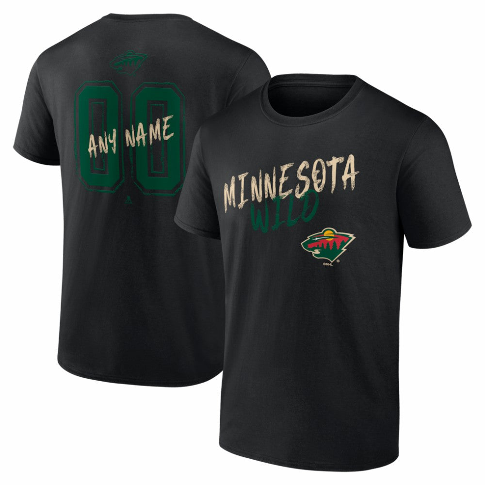 Minnesota Wild Big & Tall Hustle Personalized Name & Number T-Shirt Black