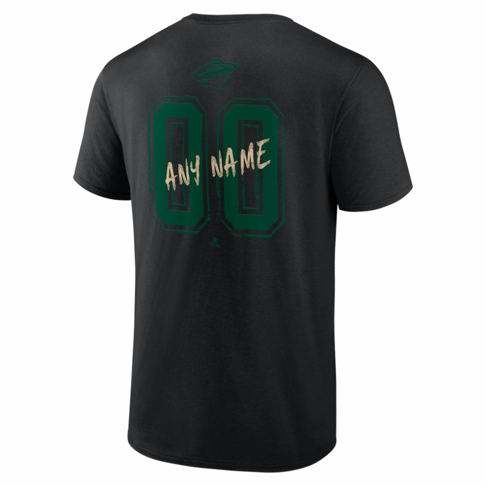 Minnesota Wild Big & Tall Hustle Personalized Name & Number T-Shirt Black