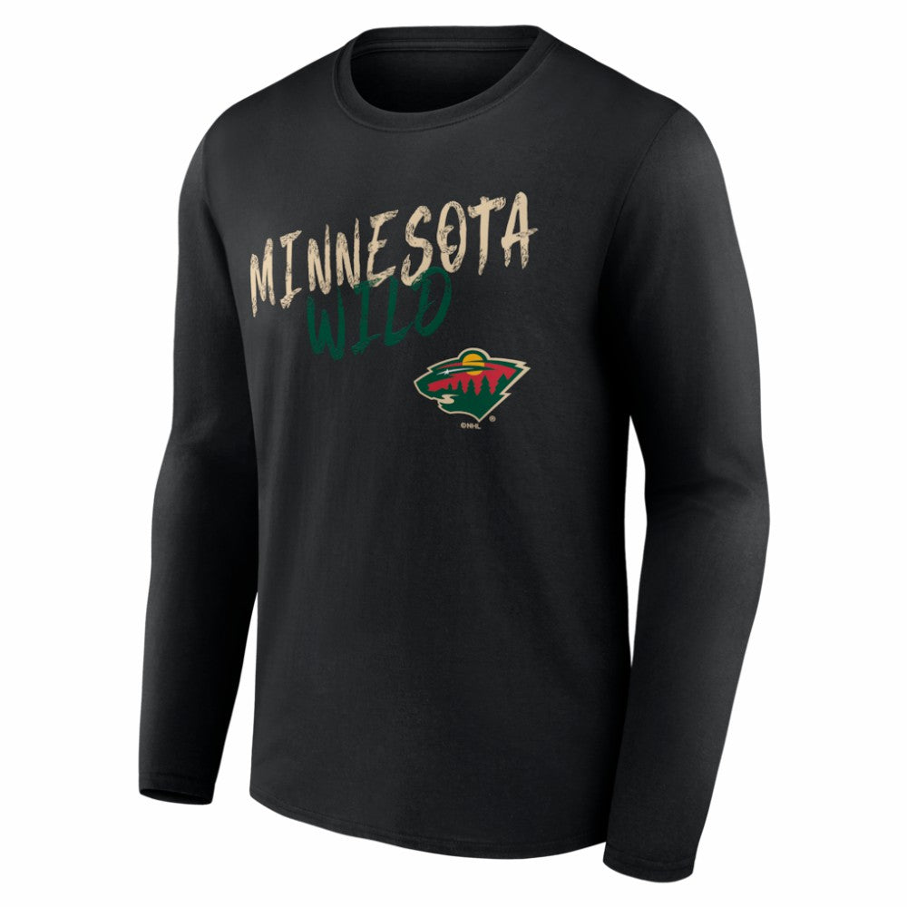 Minnesota Wild Hustle Personalized Name & Number Long Sleeve T-Shirt Black