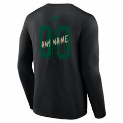 Minnesota Wild Hustle Personalized Name & Number Long Sleeve T-Shirt Black