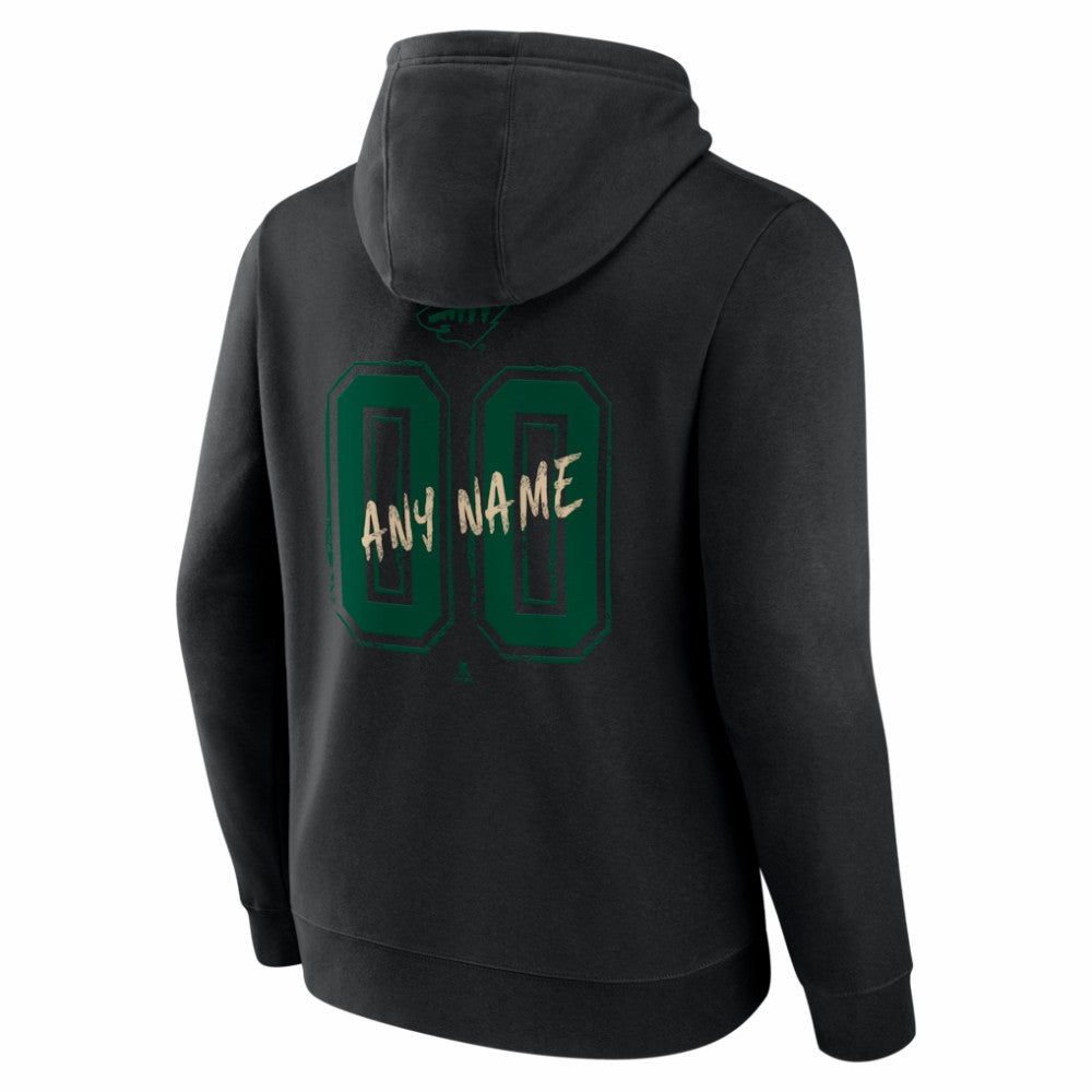 Minnesota Wild Hustle Personalized Name & Number Hoodie Black