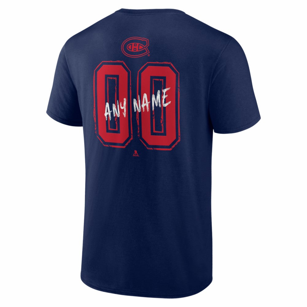 Montreal Canadiens Big & Tall Hustle Personalized Name & Number T-Shirt Navy