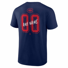 Montreal Canadiens Big & Tall Hustle Personalized Name & Number T-Shirt Navy