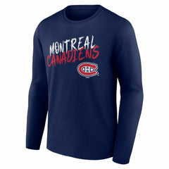 Montreal Canadiens Hustle Personalized Name & Number Long Sleeve T-Shirt Navy