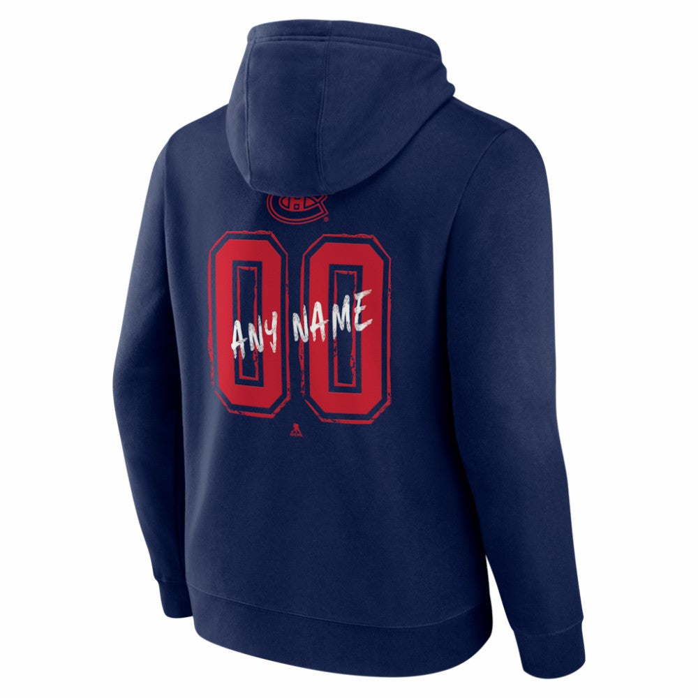 Montreal Canadiens Hustle Personalized Name & Number Hoodie Navy