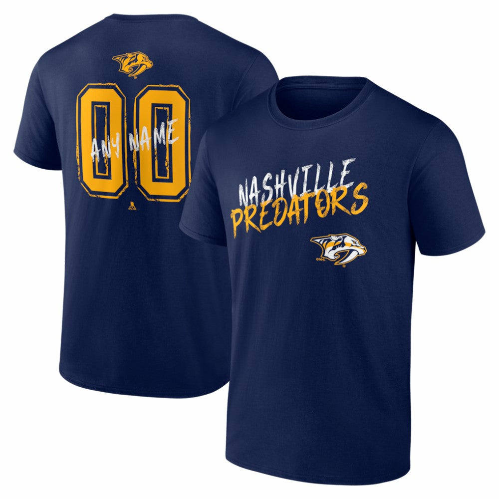 Nashville Predators Hustle Personalized Name & Number T-Shirt Navy