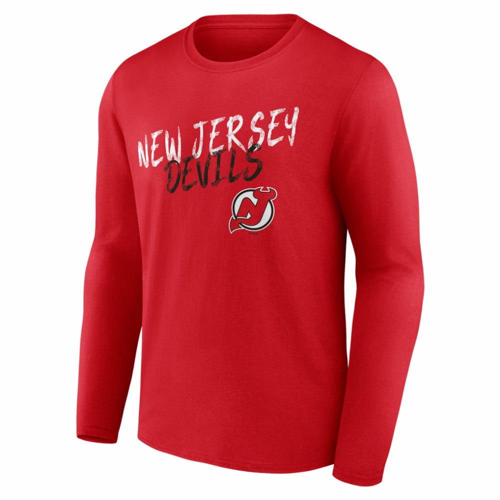 New Jersey Devils Hustle Personalized Name & Number Long Sleeve T-Shirt Red