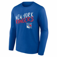 New York Rangers Hustle Personalized Name & Number Long Sleeve T-Shirt Blue