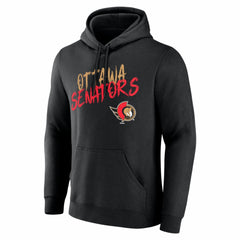 Ottawa Senators Big & Tall Hustle Personalized Name & Number Hoodie Black