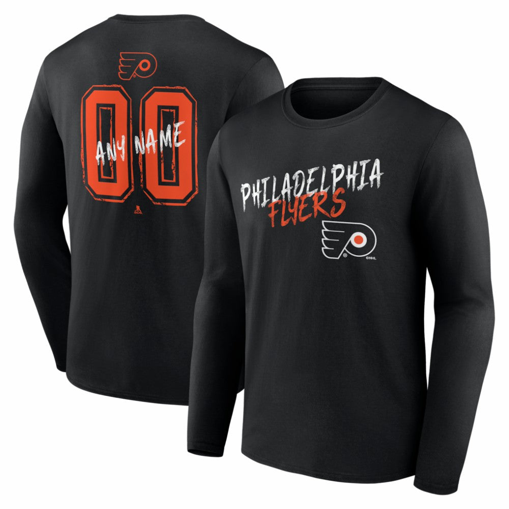 Philadelphia Flyers Hustle Personalized Name & Number Long Sleeve T-Shirt Black
