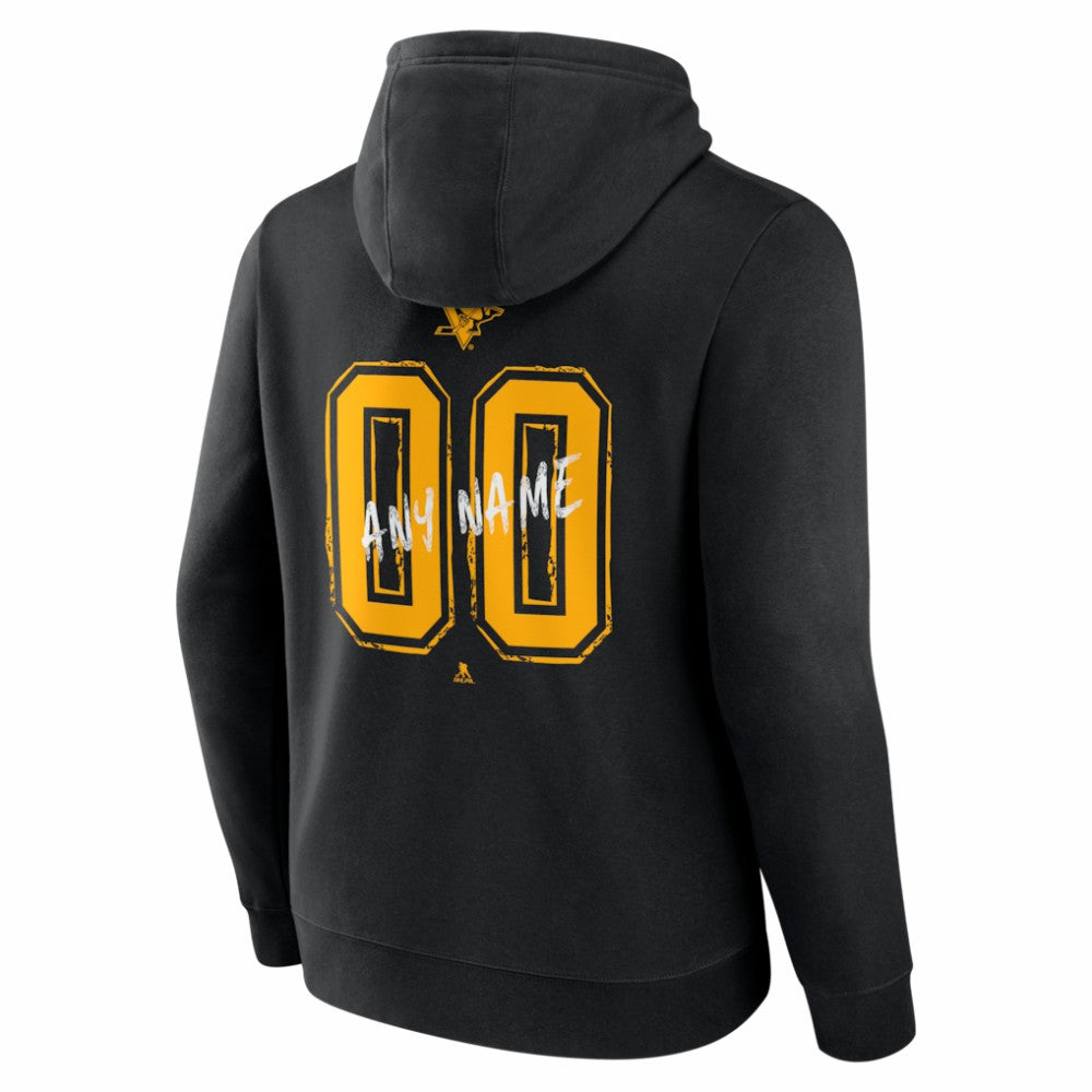 Pittsburgh Penguins Big & Tall Hustle Personalized Name & Number Hoodie Black