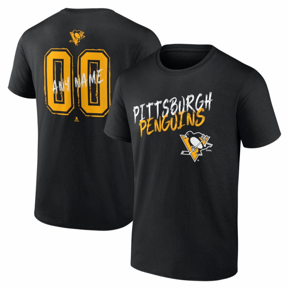 Pittsburgh Penguins Hustle Personalized Name & Number T-Shirt Black