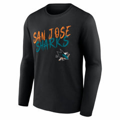 San Jose Sharks Hustle Personalized Name & Number Long Sleeve T-Shirt Black
