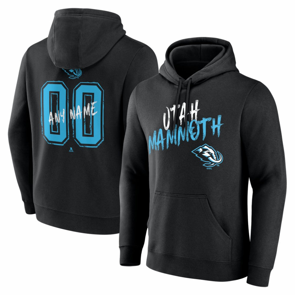 Utah Mammoth Big & Tall Hustle Personalized Name & Number Hoodie Black